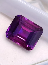 Certified 9.85 Ct Natural AA+ Purple Blue Ceylon Sapphire Emerald Cut Loose Gem ABC Jewelries