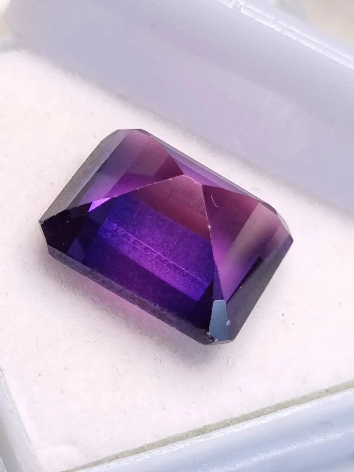 Certified 9.85 Ct Natural AA+ Purple Blue Ceylon Sapphire Emerald Cut Loose Gem ABC Jewelries