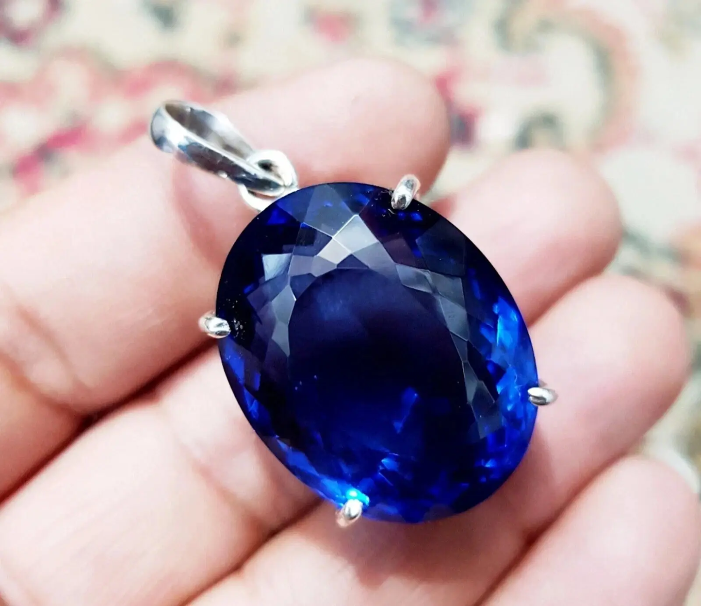 Certified AAA Natural Oval Cut 91.45 Ct Blue Topaz Pendant Loose Gemstone ABC Jewelery