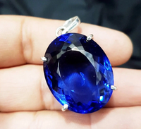 Certified AAA Natural Oval Cut 91.45 Ct Blue Topaz Pendant Loose Gemstone ABC Jewelery
