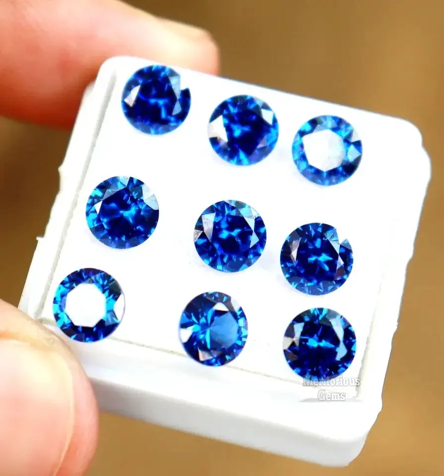 Certified Ceylon Natural Blue Sapphire Round Shape 6mm Loose Gemstone ABC Jewelery