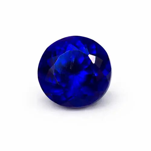Certified Natural 7 Ct Deep Blue Ceylon Sapphire Round Cut Loose Gemstone ABC Jewelries
