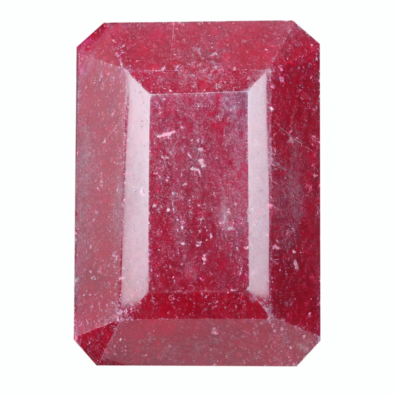 Certified Natural Big Size Red Ruby 2505 Ct. Faceted Emerald Cut Loose Gemstone ABC Jewelery