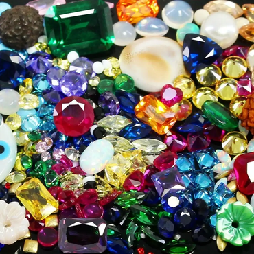 Certified Natural Diamond MOGOK Ruby Emerald Sapphire Turquoise Amethyst 128 Pcs ABC Jewelery