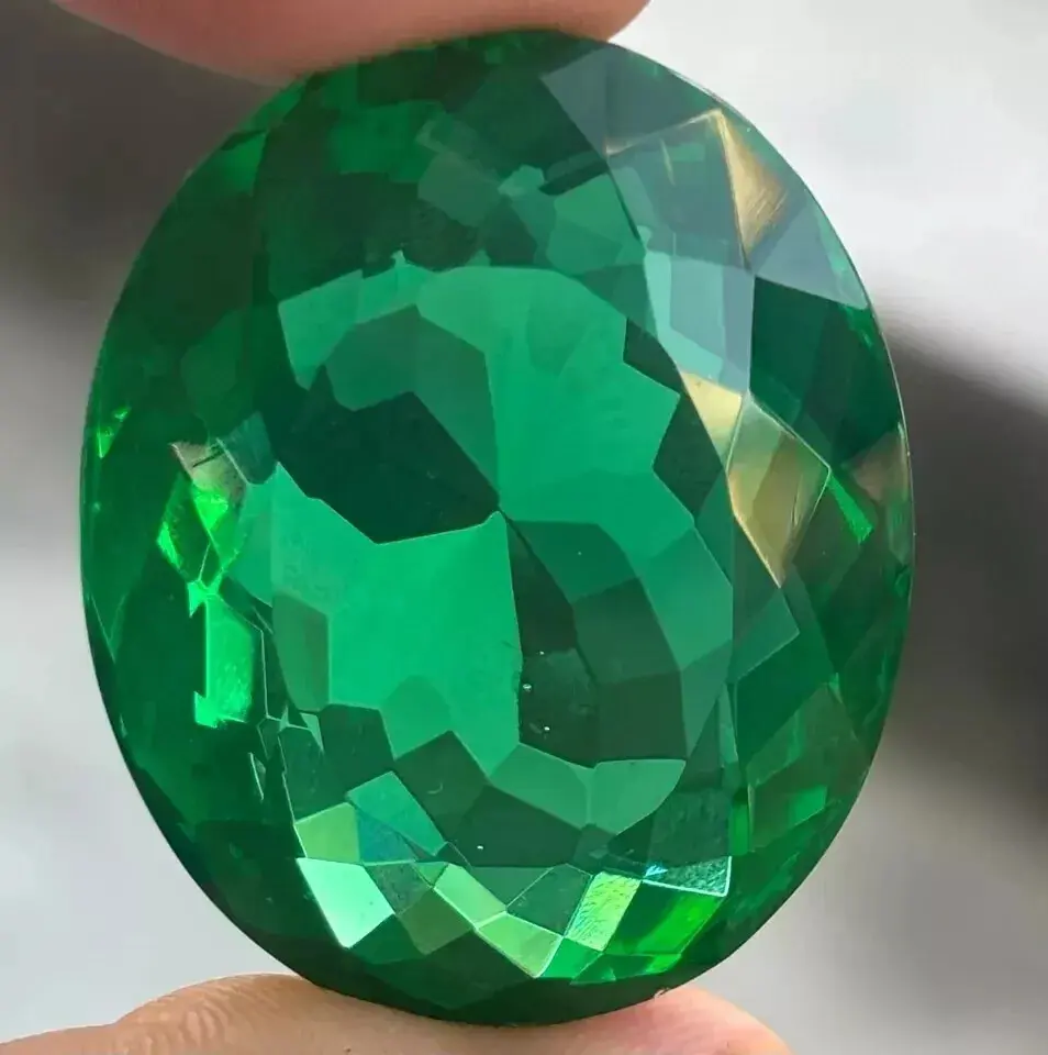 Colombian Huge Oval Cut Green Emerald 120+ Ct Certified Natural Loose Gemstone ABC Jewelery