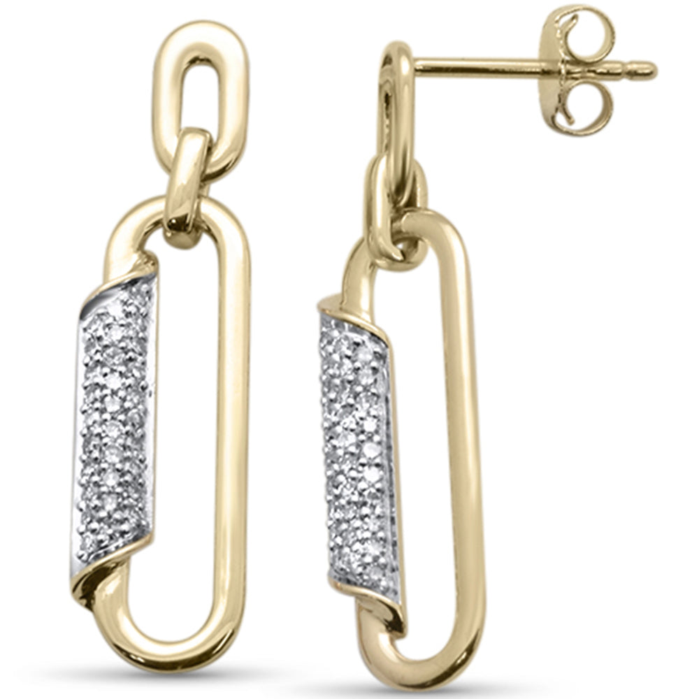 SPECIAL! .25ct G SI 14K Yellow Gold Diamond Paperclip Drop Earrings ABC Rugs Kilims