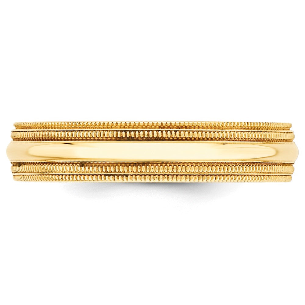 14KY 5mm Double Milgrain Comfort Fit Band Size 5