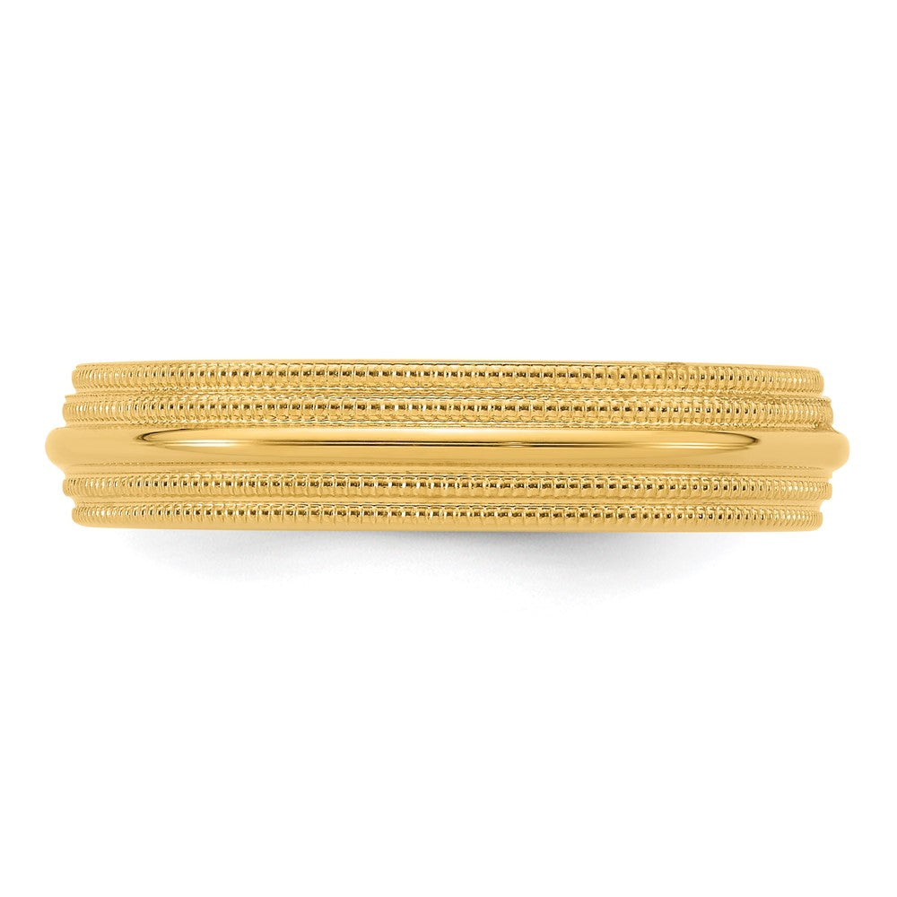 14KY 5mm Double Milgrain Comfort Fit Band Size 7