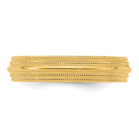 14KY 5mm Double Milgrain Comfort Fit Band Size 4