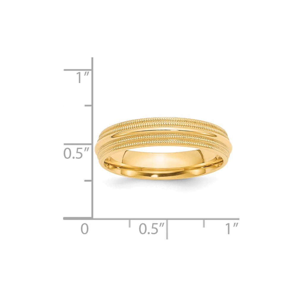 14KY 5mm Double Milgrain Comfort Fit Band Size 12.5