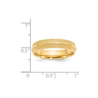 14KY 5mm Double Milgrain Comfort Fit Band Size 10