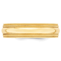 14KY 6mm Double Milgrain Comfort Fit Band Size 12.5