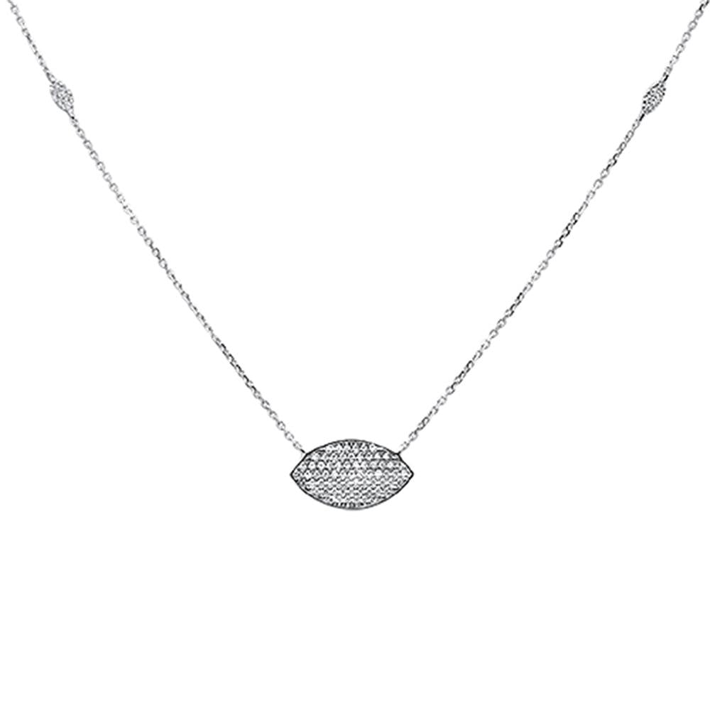 .24ct 14k White Gold Diamond Evil Eye Hamsah Protect Pendant Necklace 18" ABC Rugs Kilims