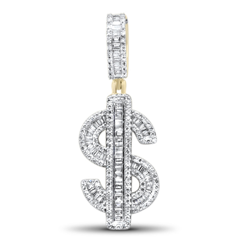 1.16ct G SI 14K Yellow Gold Diamond Hip Hop Dollar Sign Charm Pendant ABC Rugs Kilims