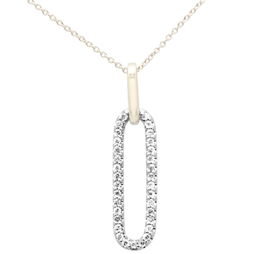 SPECIAL! .25ct G SI 14K Two Tone Gold Diamond Paper Clip Pendant Necklace 18" ABC Rugs Kilims