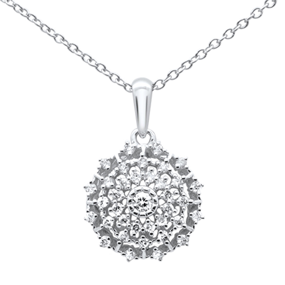 SPECIAL! .26ct G SI 10K White Gold Diamond Round Multi Row Necklace Pendant 18" ABC Rugs Kilims