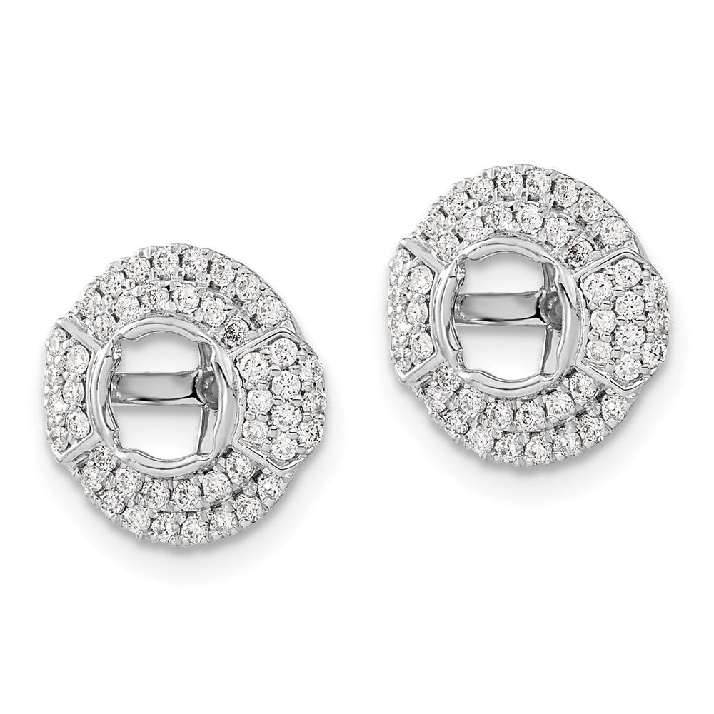 14k White Gold 1/2 ct Lab Grown Diamond VS/SI+ G+ Round Earring Jacket