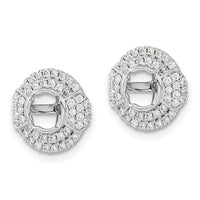 14k White Gold 1/2 ct Lab Grown Diamond VS/SI+ G+ Round Earring Jacket