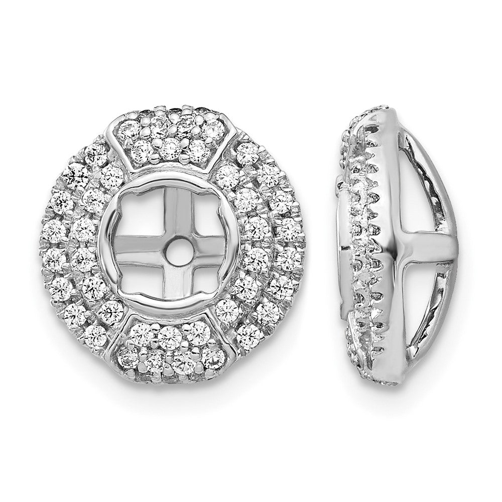 14k White Gold 1/2 ct Lab Grown Diamond VS/SI+ G+ Round Earring Jacket