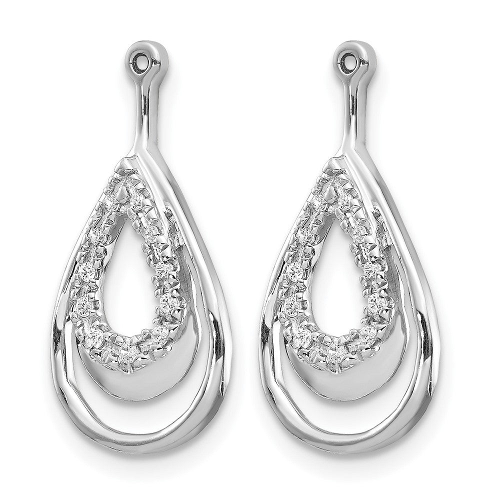 14k White Gold 1/15 ct Lab Grown Dia VS/SI+ G+ Teardrop Earring Jackets