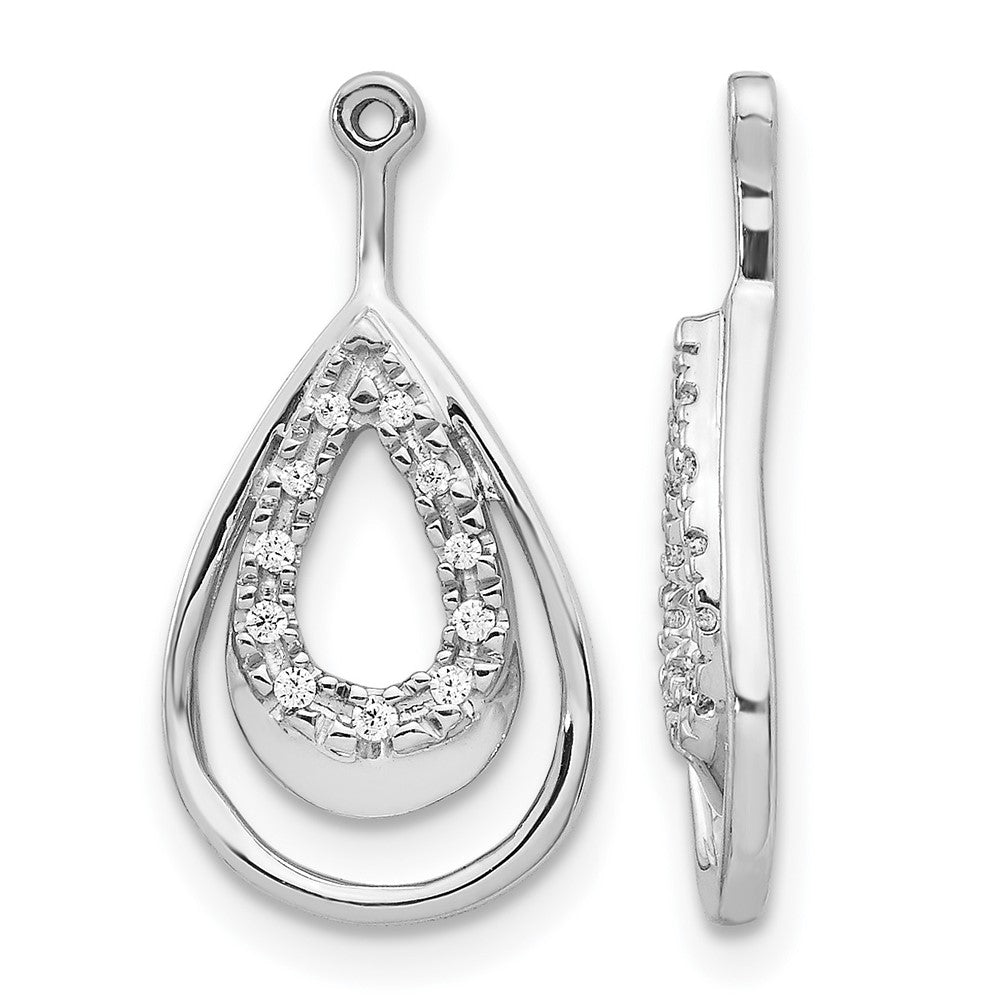 14k White Gold 1/15 ct Lab Grown Dia VS/SI+ G+ Teardrop Earring Jackets