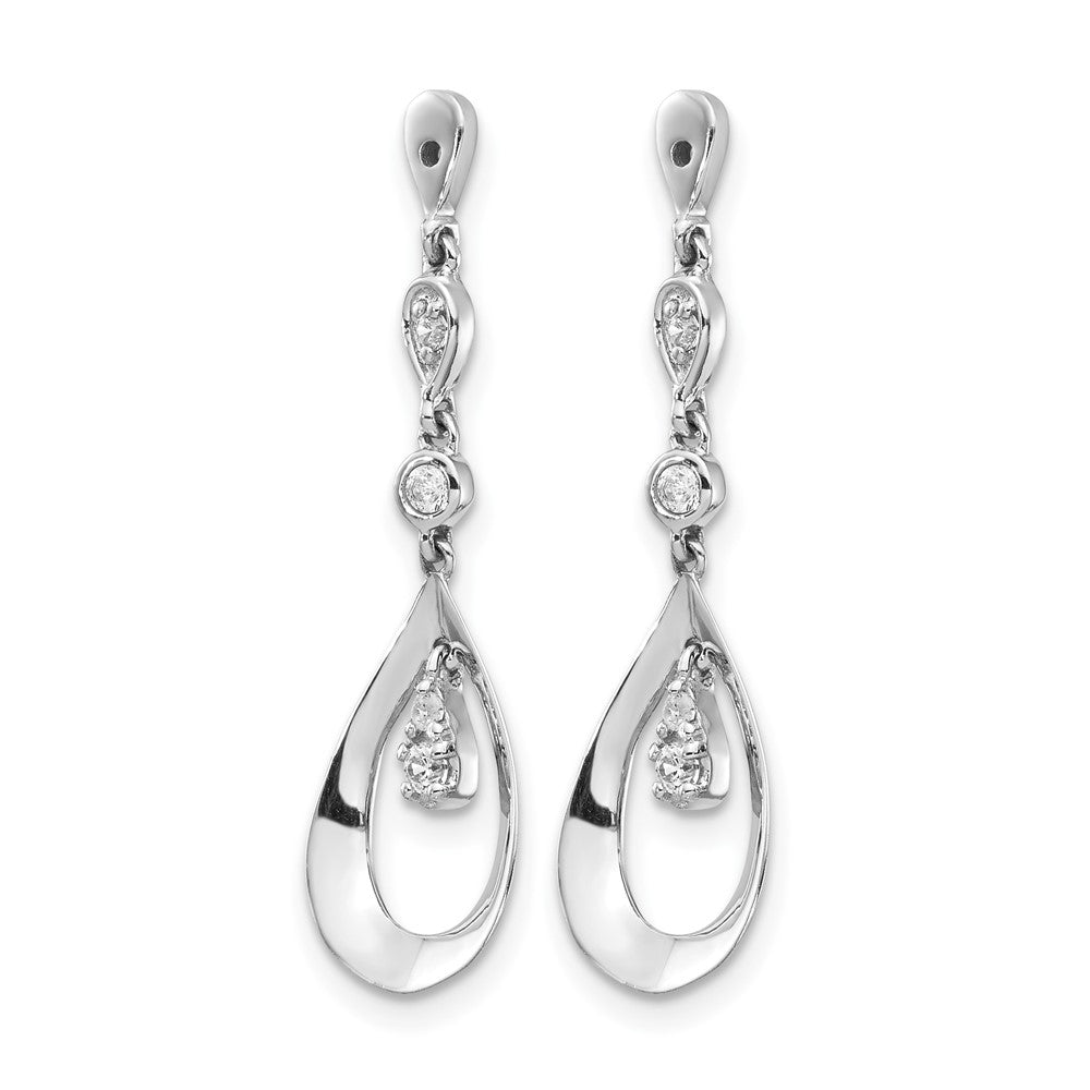 14k White Gold 1/8 ct Lab Grown Diamond VS/SI+ G+ Teardrop Earring Jackets