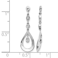 14k White Gold 1/8 ct Lab Grown Diamond VS/SI+ G+ Teardrop Earring Jackets