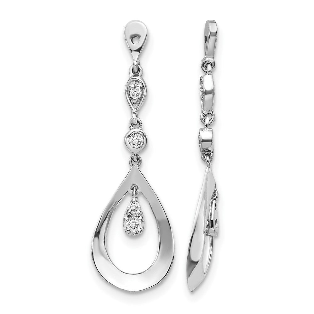 14k White Gold 1/8 ct Lab Grown Diamond VS/SI+ G+ Teardrop Earring Jackets