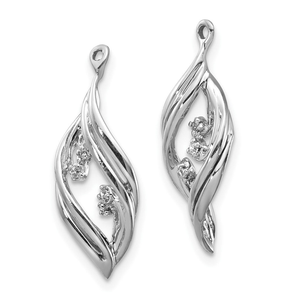14k White Gold .03 ct Lab Grown Diamond VS/SI+ G+ Twisted Earring Jackets