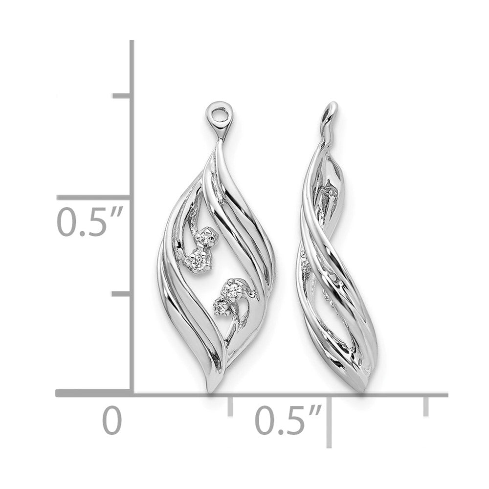 14k White Gold .03 ct Lab Grown Diamond VS/SI+ G+ Twisted Earring Jackets