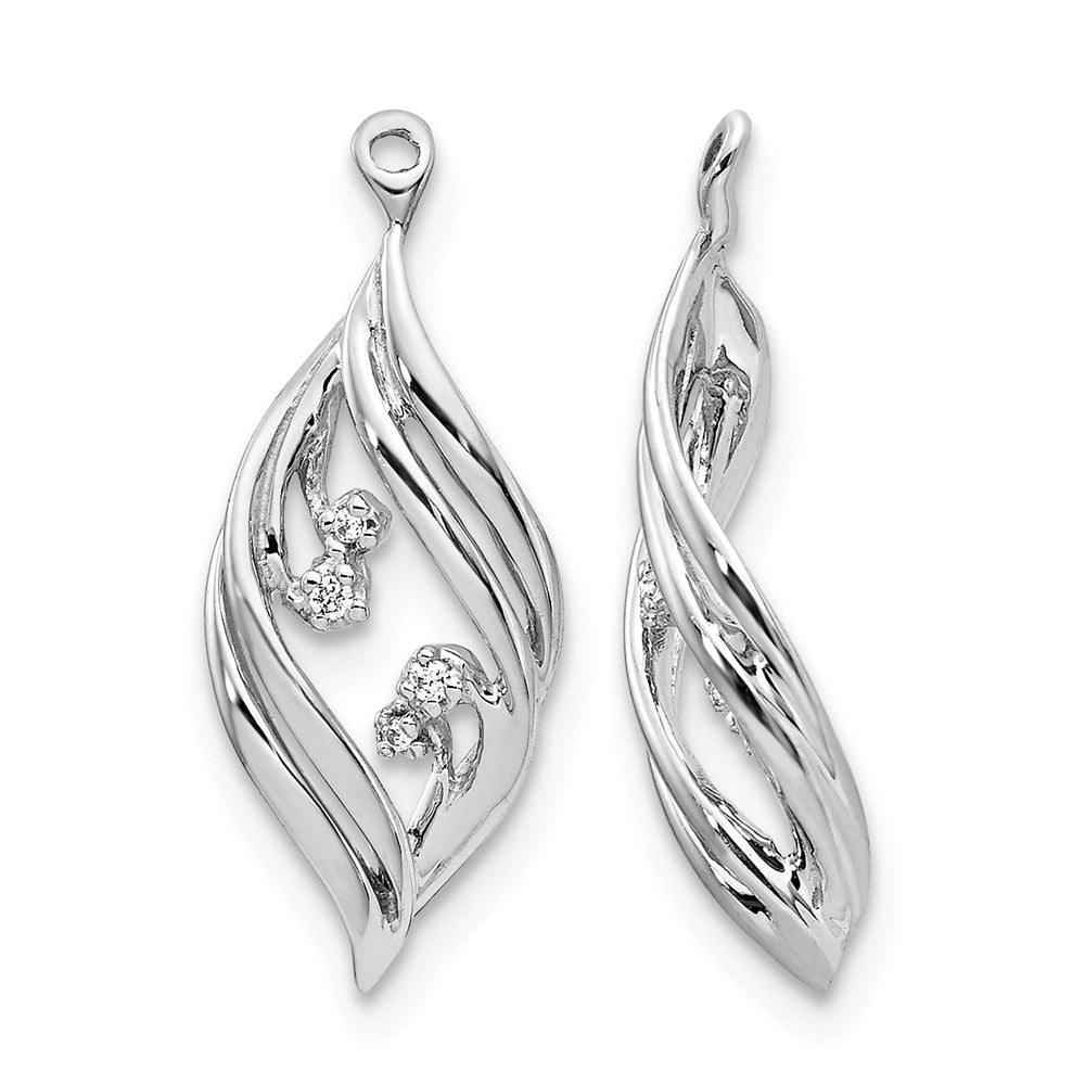 14k White Gold .03 ct Lab Grown Diamond VS/SI+ G+ Twisted Earring Jackets