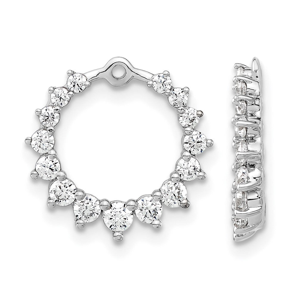 14k White Gold 1 1/2ct Lab Grown Dia VS/SI+ G+ Circle Earring Jackets
