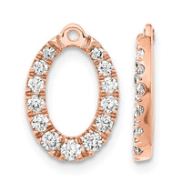 14k Rose Gold 1 1/3ct Lab Grown Dia VS/SI+ G+ Oval Earring Jackets