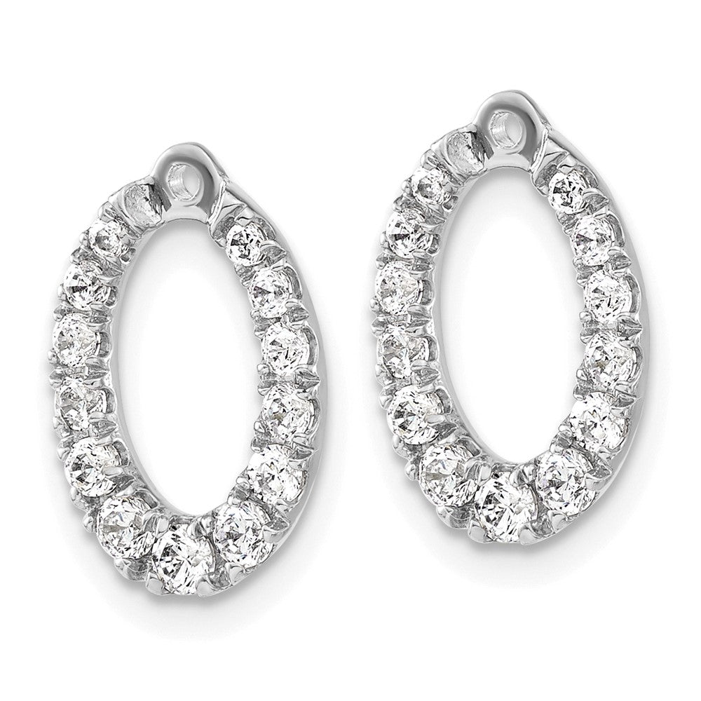 14kw 1 1/3ct Lab Grown Diamond VS/SI+ G+ Oval Earring Jackets