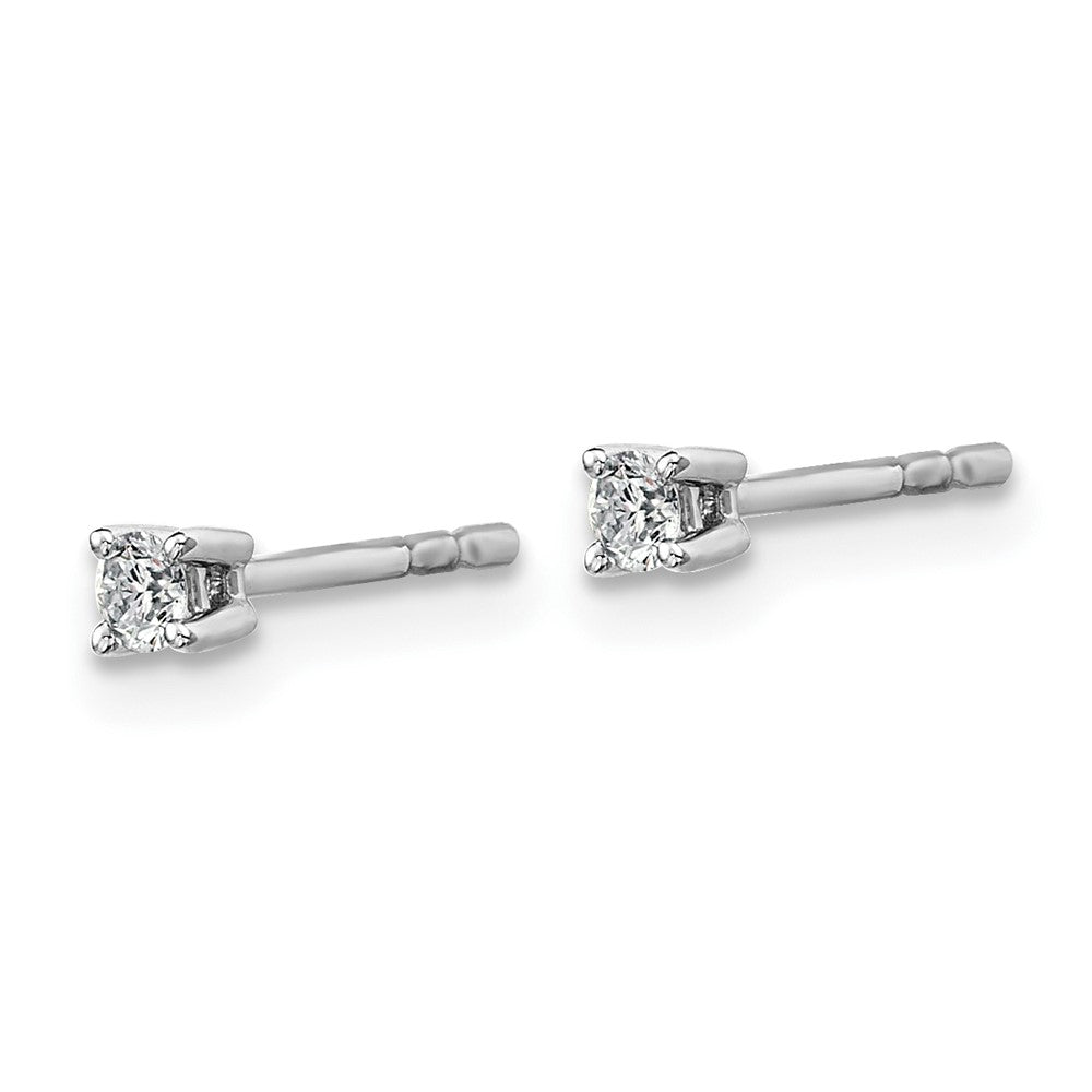 18kw 1/10ct Lab Grown Diamond VS+ F+ Round Complete Stud Earrings