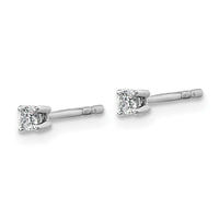 18kw 1/10ct Lab Grown Diamond VS+ F+ Round Complete Stud Earrings