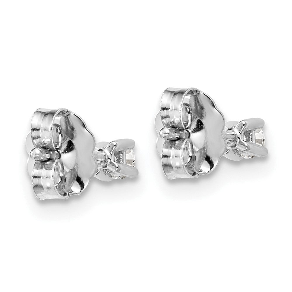 18kw 1/10ct Lab Grown Diamond VS+ F+ Round Complete Stud Earrings