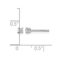 18kw 1/10ct Lab Grown Diamond VS+ F+ Round Complete Stud Earrings