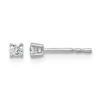 18kw 1/10ct Lab Grown Diamond VS+ F+ Round Complete Stud Earrings