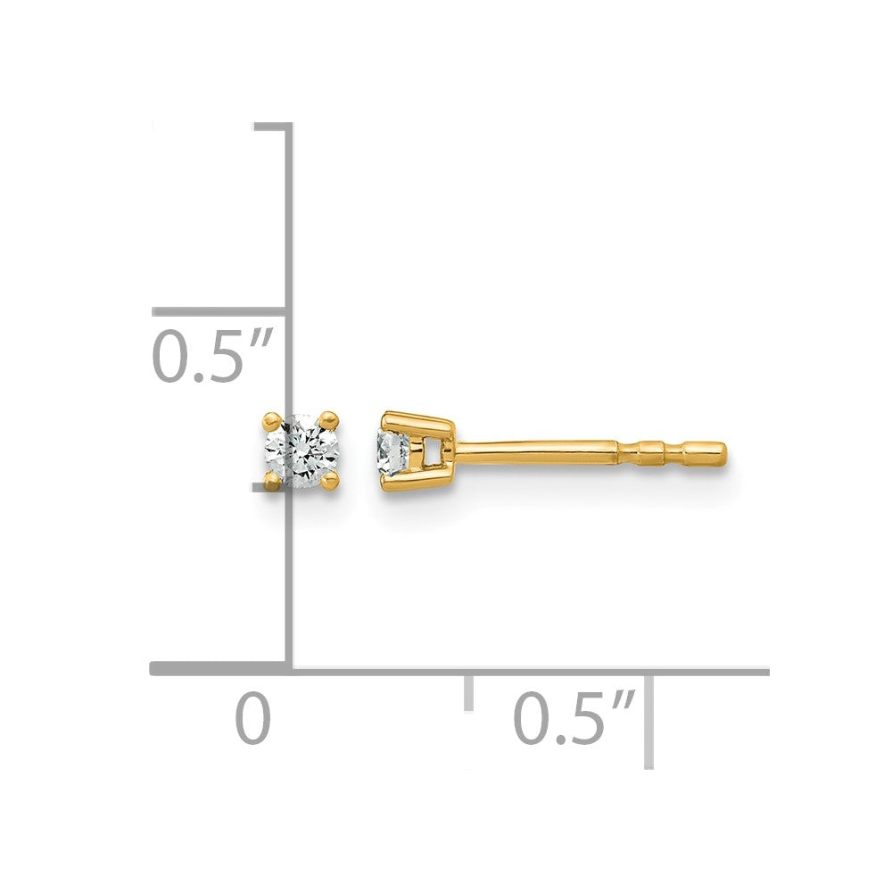 18ky 1/10ct Lab Grown Diamond VS+ F+ Round Complete Stud Earrings