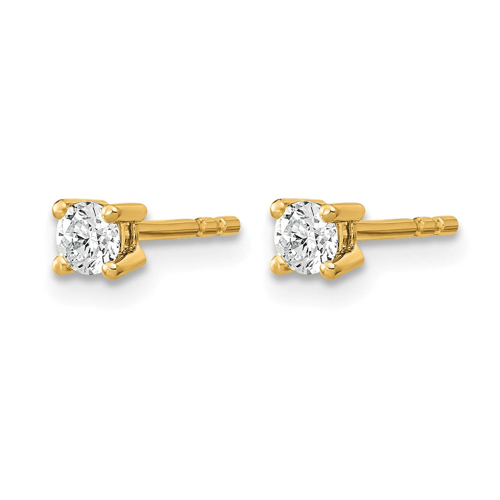 14ky 1/10ct Lab Grown Diamond VS+ F+ Round Comp Hvywt Stud Earrings