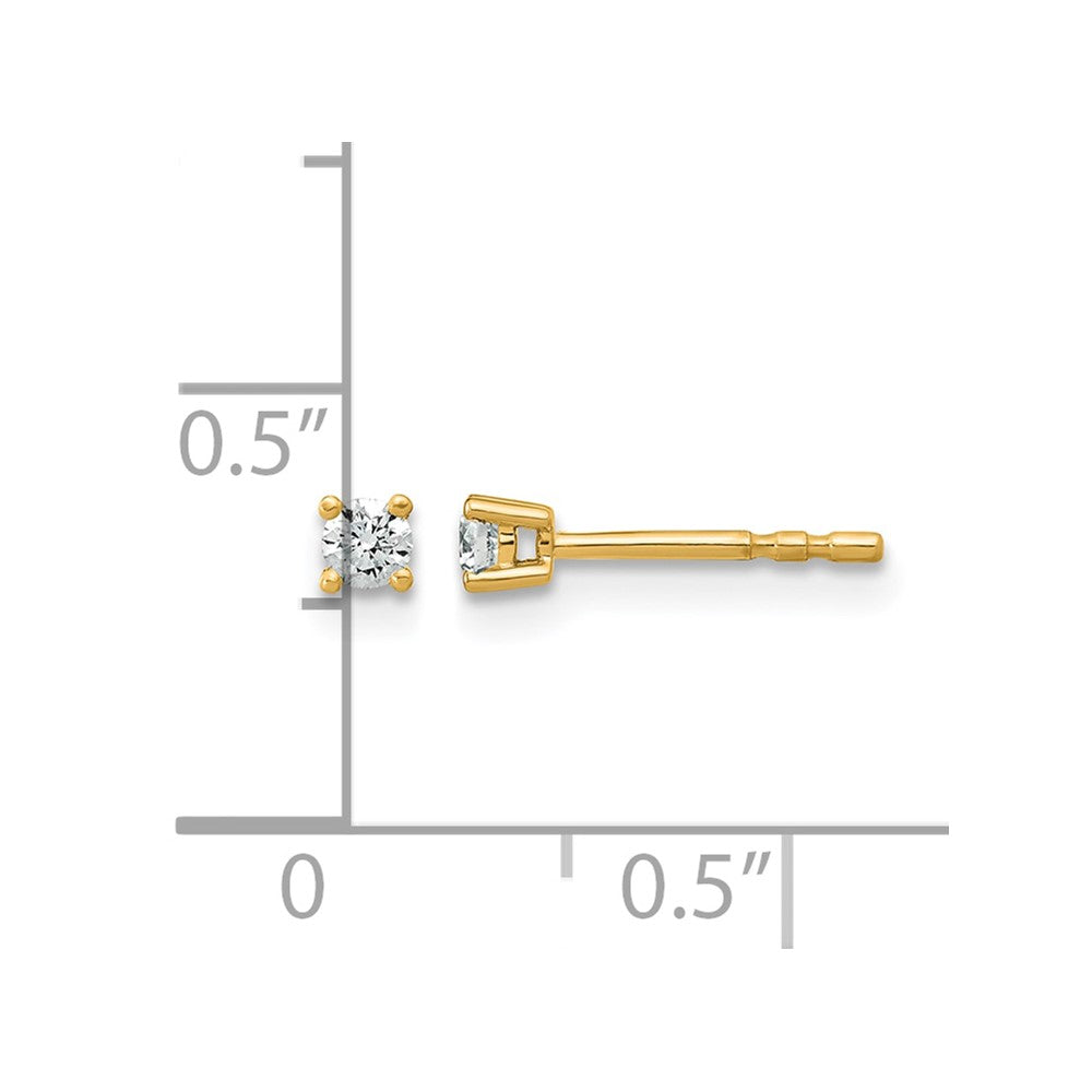 14ky 1/10ct Lab Grown Diamond VS+ F+ Round Comp Hvywt Stud Earrings