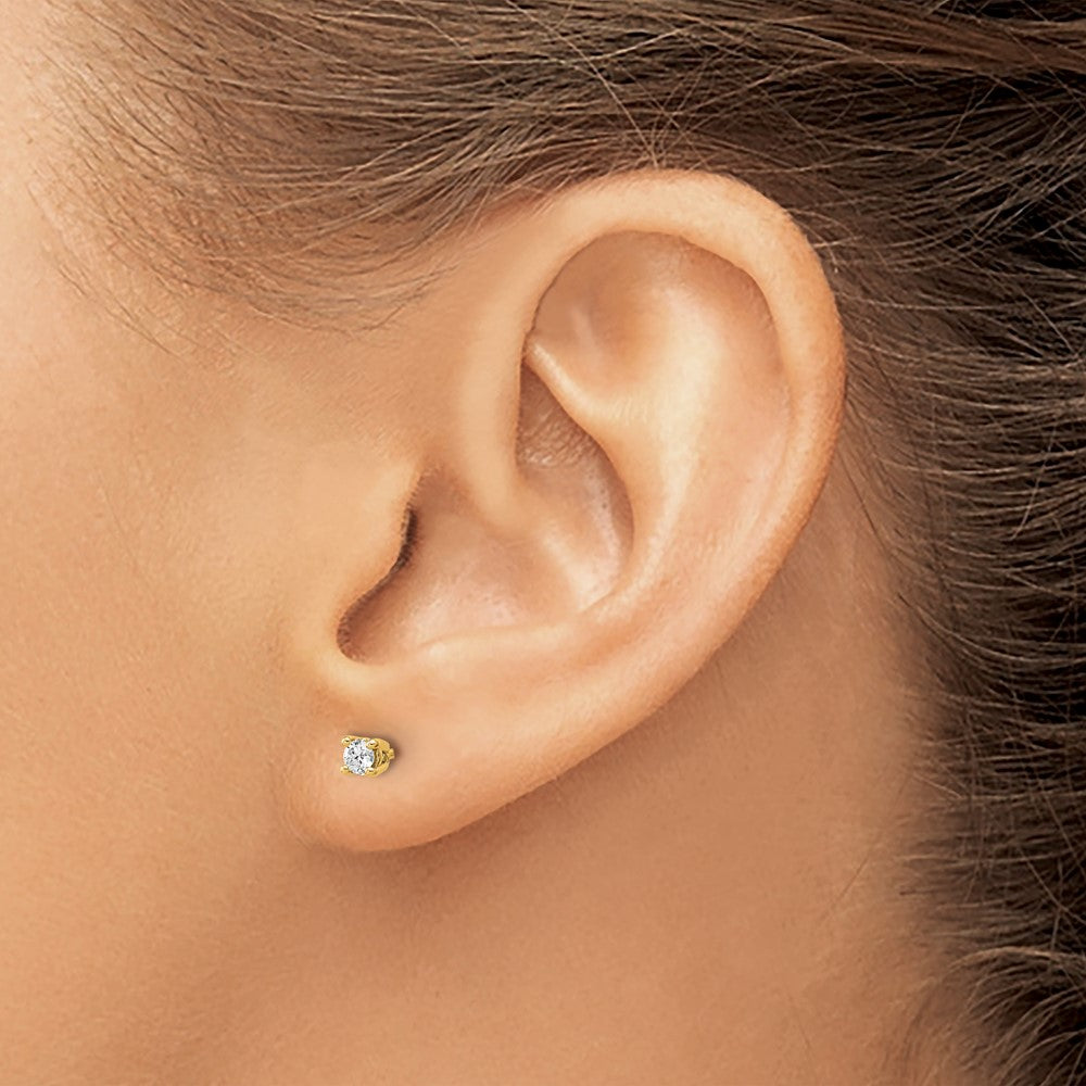 14ky 1/6ct Lab Grown Diamond VS/SI+ G+ Round Comp Heavyweight Earrings