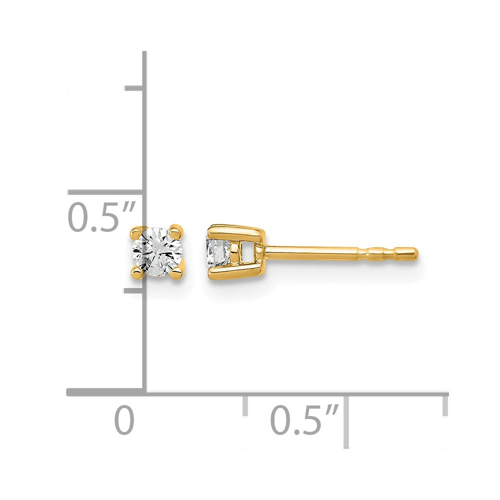 14ky 1/5ct Cert Lab Grown Dia VS+ F+ Round Comp Heavyweight Earrings