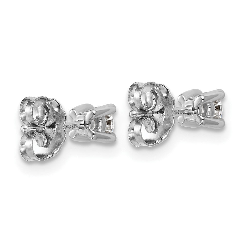 18kw 1/4ct Lab Grown Diamond VS+ F+ Round Complete Stud Earrings