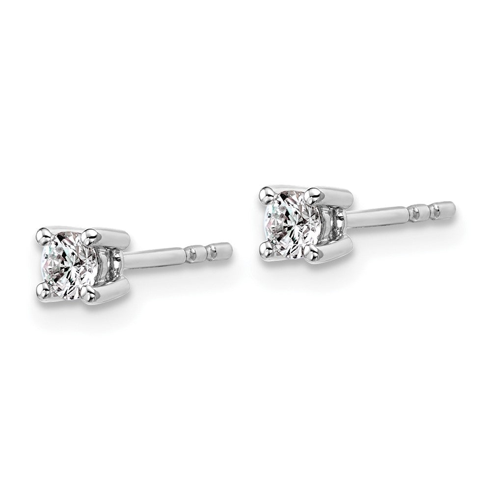 SS RH-plated 1/4ct Lab Grown Diamond VS/SI+ G+ Round Comp Earrings