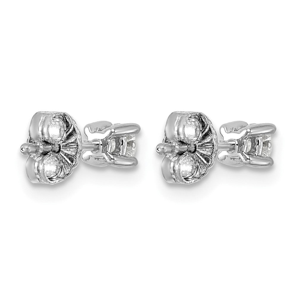 SS RH-plated 1/4ct Lab Grown Diamond VS+ F+ Round Comp Stud Earrings