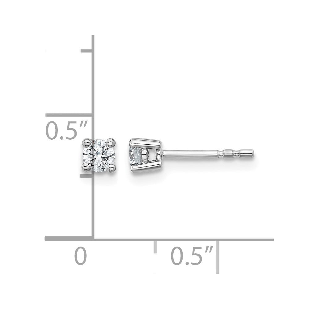 SS RH-plated 1/4ct Lab Grown Diamond VS/SI+ G+ Round Comp Earrings