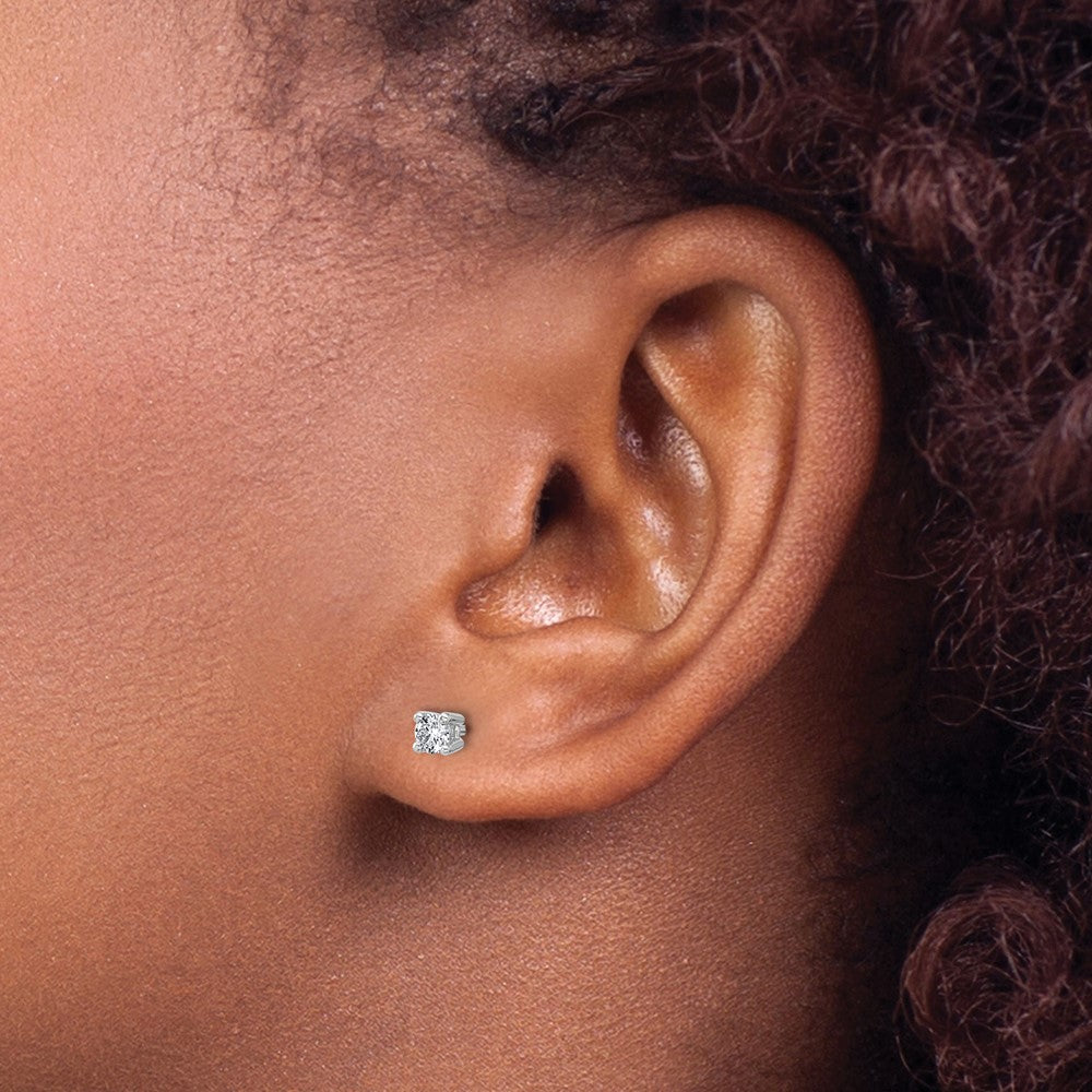 14kw 1/4ct Cert Lab Grown Dia VS/SI+ G+ Round Comp Heavyweight Earrings