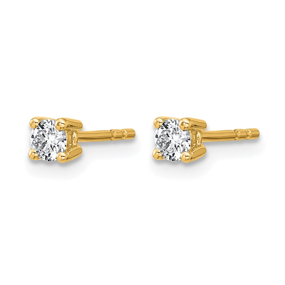 14ky 1/4ct Cert Lab Grown Dia VS/SI+ G+ Round Comp Heavyweight Earrings